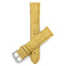 Bandini 14mm Womens Italian Leather Watch Band Strap - Yellow - Alligator Pattern
