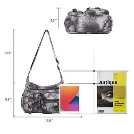 Angel Barcelo Crossover Purse and Handbags Crossbody Bag for Women,Ultra Soft Leather Neatpack Bag Shoulder Purses for Women(BLACK GREY)