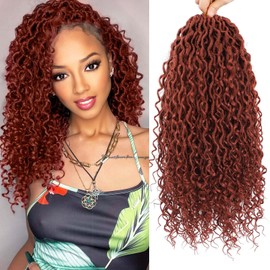Col Bling Ginger Goddess Locs Crochet Hair 14 Inch 8 Packs Faux Locs Crochet Hair for Women Pre Looped River Locs Crochet Hair with Curly Ends (14 Inch 8 Packs, #350)