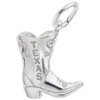 Texas Cowboy Boot Charm In Sterling Silver, Charms for Bracelets