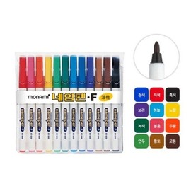 Monami Name Pen F 12-Color Oil-based Pen / 모나미 네임펜 F 12색 유성펜