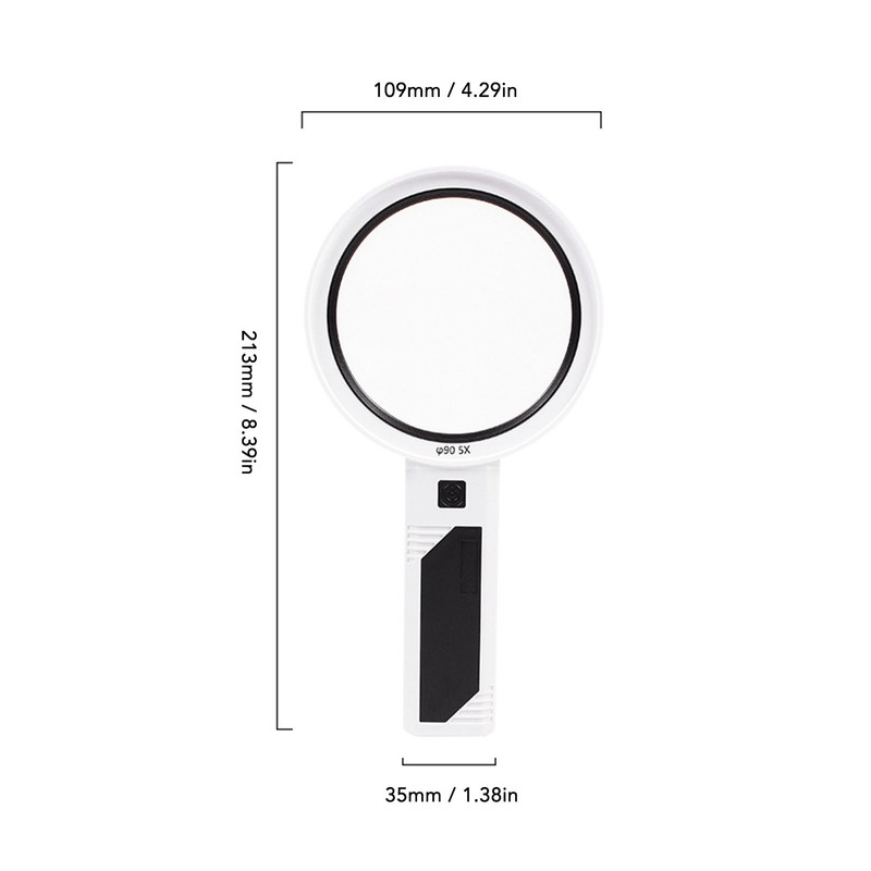 Magnifying Glass 5X 3X 10X Handheld Magnifier 3 Color Adjustable