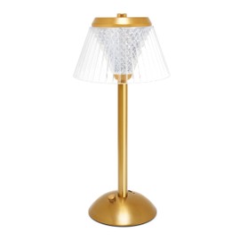 Small cordless Vintage Crystal Table Lamp-Gold color; In-built Rechargeable Battery-Touch dimmable 3-LED light modes-Desk lamp-Bedside light-suitable nightstand lamp-cordless black light bar