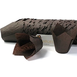 Brown Tulip Baking Liner by Katgely - Baking Liner Tulip Cupcake Liner - Enhance Cupcake Presentation - Pack of 200
