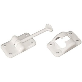 RV Designer E233 Entry Door Holder - T-Style RV Door Holder 3-1/2" White - Durable Plastic for Camper/RV Doors - Easy Install with Plunger & Screws - Top RV Accessories