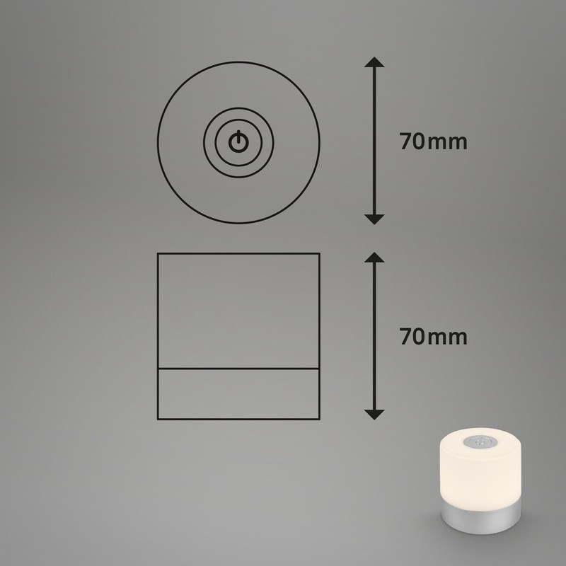 BRILONER Mini LED Table Lamp Wireless, Dimmable Bedside Lamp Touch,