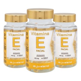 JUVETERNAL Cápsulas Faciales Vitamina E Paquete 3 pzas 90 cáps c/u Twist-Off Hidrata y Revitaliza la Piel