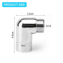 UOCAI Handbrause Adapter 90 Grad mit Dichtung, Gelenkstück Duschkopf Regendusche Duschkopf Adapter für 1/2 Zoll Duschschlauch Adapter, Kupfer Winkelstück für Duschfilteranschluss