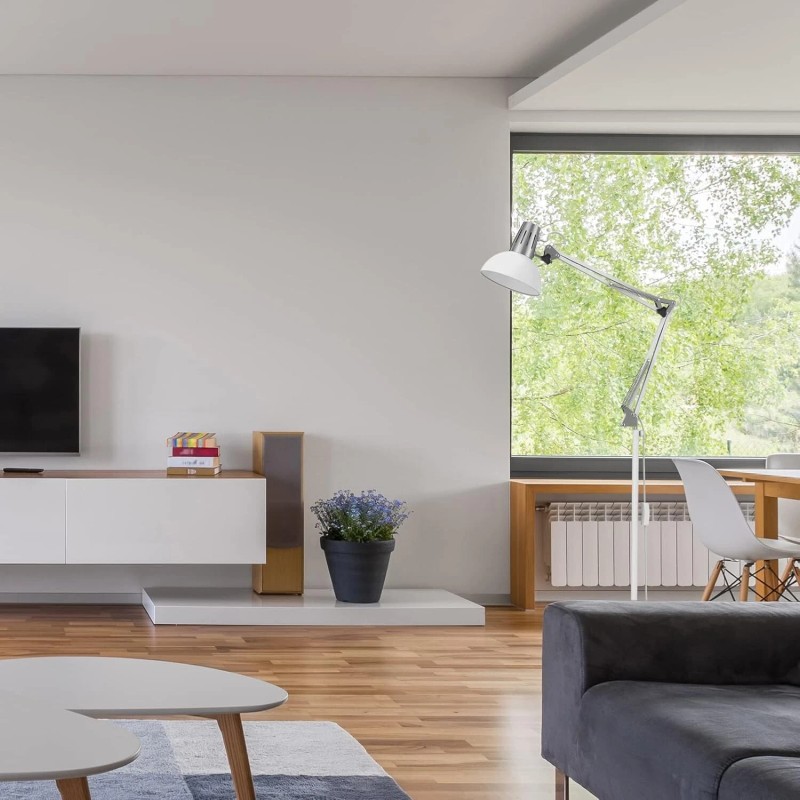 LEPOWER Floor Lamp, Swing Arm Floor Standing Lamp, Industrial Floor