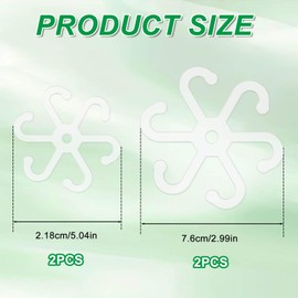 4PCS Climbing Houseplant Stem Supports, 2 Sizes Flower Plant Stem Hook Stakes Trellis Reusable Invisible Plastic Plant Stem Support Holders for Monstera Vertical Growth (Transparent)