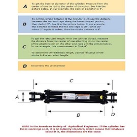 2" x 18" Hydraulic Cylinder w/ 1-1/8" Rod - 28.25" Retracted & 46.25" Extended Farmer Bob's Parts 218310