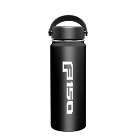 iPick Image for Ford F-150 2015 up Laser Etched 18 oz Dual-Wall Insulated Black Stainless Steel Water Bottle Travel Tumbler Mug