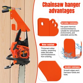 Jeogejin Chainsaw Hanger, 2 Pack Chainsaw Wall Mount, Heavy Duty Chainsaw Holder, Chainsaw Storage Holder for Garage & Shed, Anti-Scratch Chainsaw Hook for Space-Saving Organization
