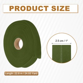 YELARXI Nastro sbieco doppio per cucito, per trapunte, in cotone, doppia piega, 2,5 cm, 22,9 m, adatto per orlare, cuciture fai da te, tubazioni - (verde scuro)