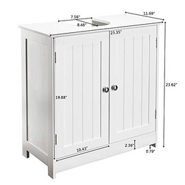 SUR-SOUL Pedestal Sink, Storage Cabinets with Two Doors and Adjustable Shelves Under Sink Organizer Bathroom Vanity Storage, Home Furniture, White