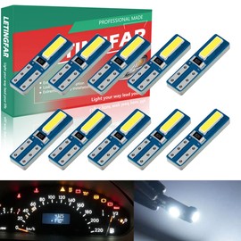 T5 LED Meter Bulb, T5 Bulb, LED T5, 74, 73, 2723, 2721, W3W LED Bulb, Meter Sphere, Panel, Wedge, Air Conditioner Bulb, T5 LED, White, 6000K, 7020 Chip, 2 Rows, High Brightness, 12V Car, Motorcycle,