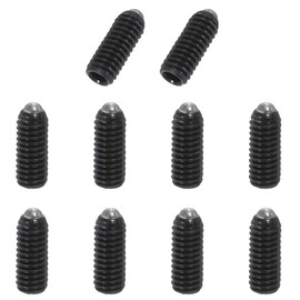 PATIKIL M4x10mm Ball Point Set Screws, 10 Pcs Carbon Steel Hex Socket Spring Plungers Grub Screw for Industrial Machine Home Furniture Workplaces, Black