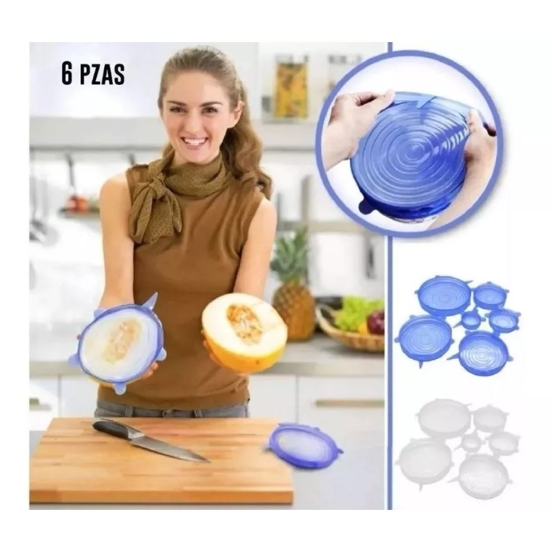 Compraymas Tapas De Silicon Cocina Garrafon Reutilizables Flexibles 6pz