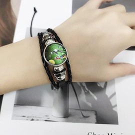 IMINI Jack and Sally Nightmare Before Christmas Beaded Adjustable Hand Woven Leather Bracelet Braided Inspired Couple Matching Bracelets Promise Jewelry Gifts for Women Men Lover (Style 7)