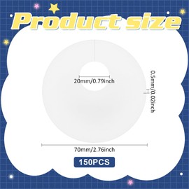 FINGERINSPIRE 150 Pcs Paper Wine Glass Markers 2.8" Blank Flat Round Stemware Drink Name Tag White Disposable Circle Wine Tag Wine Glass Drink Charm DIY Identification Marker for Wine Glass Champagne