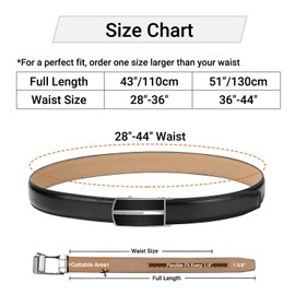 ITIEZY Mens Ratchet Belt,Genuine Leather Dress Belts 2 Pack with Slide Automatic Buckle in Gift Box