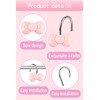YOINIUEM Pink Bow Shower Curtain Hooks Set of 12, Cute