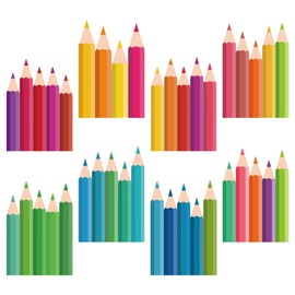 craspire 8 Sheets 8 Styles Coloured Pencil Window Stickers, Colourful Window Stickers, Wall Decoration, Stickers for Classroom, Bedroom, Living Room, Window, Staircase, Showcase Decorations