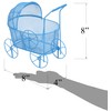Adorable Baby Shower Centerpiece, Decorative Stroller Carriage Basket, Blue, 8-inch