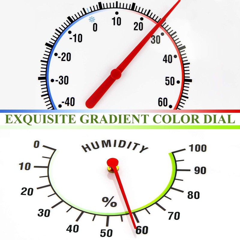Circrane 13.25 Inch Round Thermometer with Hygrometer, Large Indoor Wall