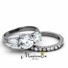 Marimor Jewelry 4.17Ct Round Cut 3 Stone Stainless Steel Engagement