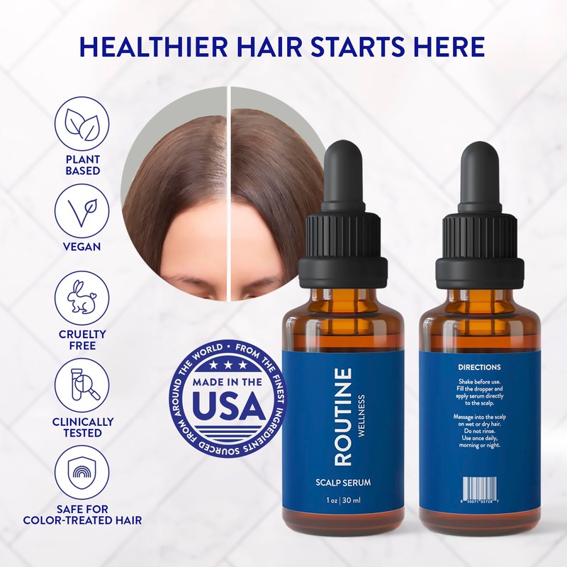 Routine Wellness Scalp Serum for Thinning Hair – Promotes Visibly-Thicker,