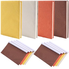 craspire Pack of 8 13.7 x 11.8 Linen Bookbooks, 4 Colours for A5-A8 Books, Binder Surface, Book Cover with Paper Spine, Book Album, Scrapbooking, Archiving, DIY Cover, Protection, Book Cloth