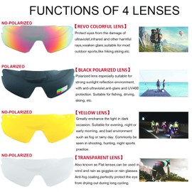 VILISUN Cycling Glasses Polarised Sports Glasses Cycling Glasses UV400 Protection with 4 Interchangeable Lenses Cycling Glasses Women Men for Outdoor Sports Cycling Motorcycling Running Fishing Golf