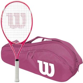 Wilson Tempest Pro Lite Tennis Racquet Bundled with an Advantage 2.5 Tennis Bag (Pink) - Best Racquet for Experienced Juniors