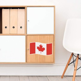 Large 210mm 'Waving Canadian Flag' Permanent Sticker Decal for Cars/Windows/Bins/Walls etc (DW00104734)