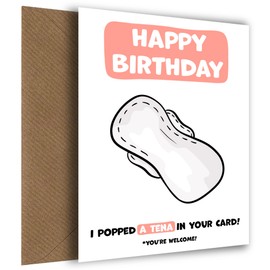 Funny Birthday Cards for Women, Mum, Sister, Wife or Auntie - Tena Lady Card as Hilarious Milestone Greeting 50th 60th 70th from Husband Son or Daughter