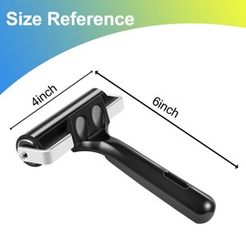 4 Inch Rubber Roller with Handle, Printmaking Roller for Gluing, Printing, Stamping Tools, Fine Art Prints, Craft Creations, Inks, Marine Floor Installation Glue Stainless Steel Black