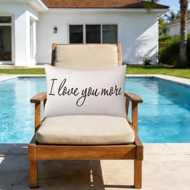 Nextchange I Love You More Quotes Pillow Covers, Linen Double-Sided Printing Pillow Case, Zipper Decorations Cushion Cases, 16x24 Inches Farmhouse Rustic Rectangle Throw Pillow Covers