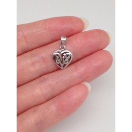 Beautifuljewelrynyc 925 Sterling Silver Small Celtic Knot Heart Pendant for necklace 11mm(0.43"/17mm