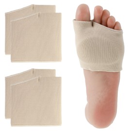 Lnngub 2 Paar Mittelfußpolster, Nylon Vorfußpolster mit Gel-Pads Wiederverwendbarer Rutschfest Mittelfußpolster für Männer und Frauen zum Stehen, Gehen, Laufen, Klettern, Wandern (Hautfarbe, L)