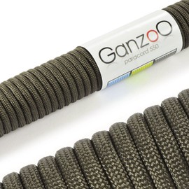 Ganzoo © Paracord 550 Rope, Camouflage Green, 4 mm, Cord Type 3, Nylon & Polyester, Ideal for Crafting Dog Lead/Collar, Bracelet, Camping, Survival & Outdoors, 15 m All-Purpose Rope, 7 Inner Strands