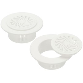 PATIKIL Round Air Vent 2.3" (59mm), 2 Pcs Adjustable ABS Vent Cover Louver Grille Vent with Screen Fit for 2.36" - 2.76" Hole for Bathroom Office Kitchen Bedroom Ventilation, White