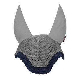 NEIGHH Prominent Ear Bonnet with Sound Resistant and Soft Stretchable Lycra Ears (Medium: (Horizontal) A:32cm, (Vertical) B: 38cm, Grey-Navy)