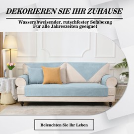 Alishomtll Sofa Cover 1/2/3/4 Seater, Universal Waterproof Sofa Cover Corner Sofa, L Shape Couch Cover, Dog Cat Non-Slip Sofa Throws, Sofa Protector for Living Room (Blue, 70 x 150 cm)