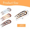 4 Pieces French Hair Pin,U Shaped Hair Clips,French Hairpin,Three Prong