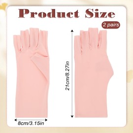 2 Pairs Sunblock Fingerless Gloves, Sun UV Protection Gloves for Women, Sunscreen Fingerless Glove for Driving and Outdoor Sport, Summer Outdoor Glove, Touchscreen Fingerless-Mittens (Pink, Purple)