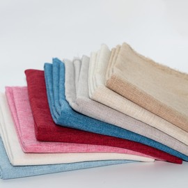 Tela de lino de The Meter 39 x 57 pulgadas, material natural suave para manualidades, tela de tapicería de lino precortada para bolsas de mantel, funda de cojín, tela de costura para sofá (azul oscuro