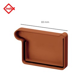 INEFA Gutter End Piece Box Gutter PVC NW83 / 83 mm, Left Brown Gutter Accessories, Easy Plug-In Installation, Made in Germany
