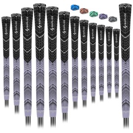Saplize Cross Cord Golf Grips 13 Pack, Innovative Anti-slip Design, 13 Grips Hybrid Golf Club Grips, CL09 Series, Purple Midsize
