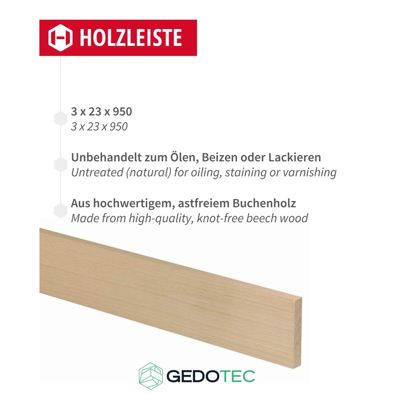 Gedotec Wooden strips for crafting, wooden boards for building made